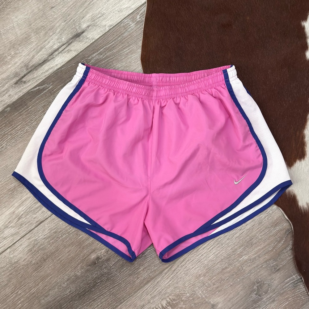 Nike Women’s Hot Pink Athletic Shorts with Navy Trim